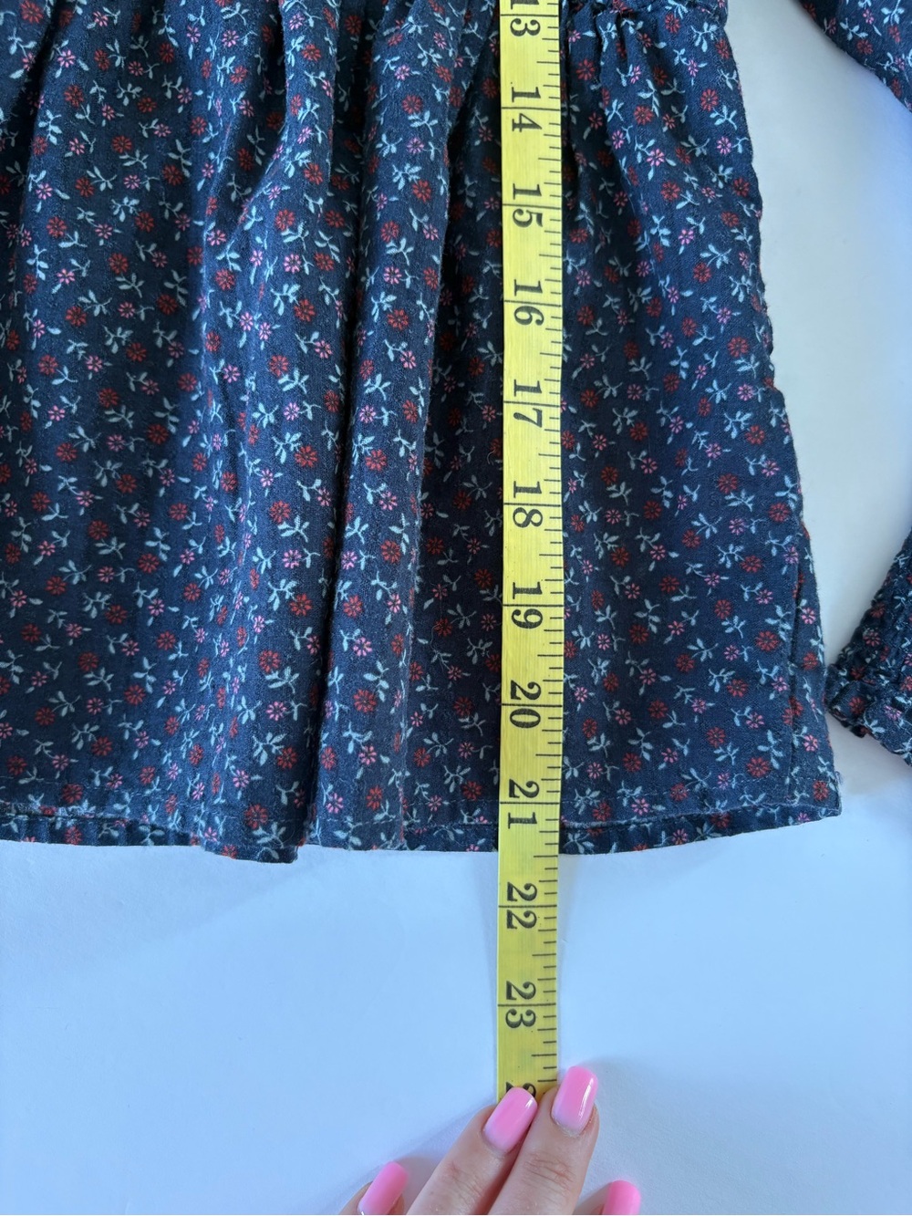 Madewell Tie-Back Peplum Top Daisies Deep Blue Ditsy Floral M Peasant Cottage - Picture 9 of 9